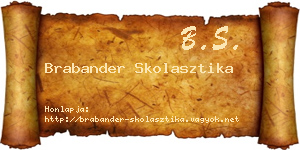Brabander Skolasztika névjegykártya